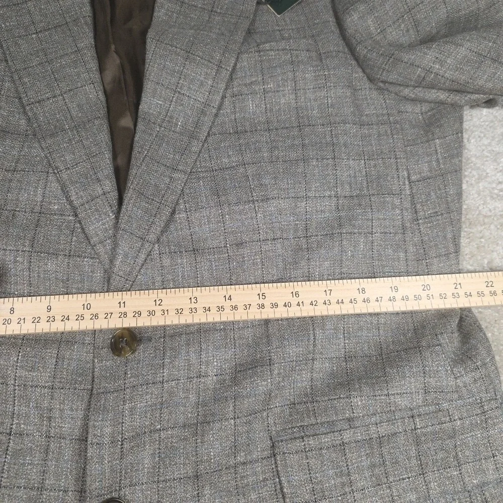 Lauren Ralph Lauren Blazer Mens 43T Tan Silk Linen Wool Glen Plaid Sprt Coat NEW - Picture 9 of 11
